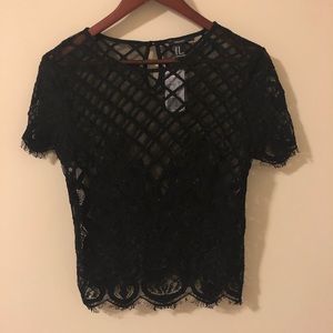Forever 21 Short Sleeve Net Top